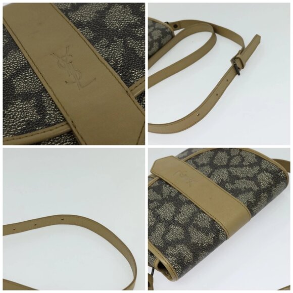 SAINT LAURENT Shoulder Bag PVC embossed Gray Auth BA782 - Picture 16 of 16